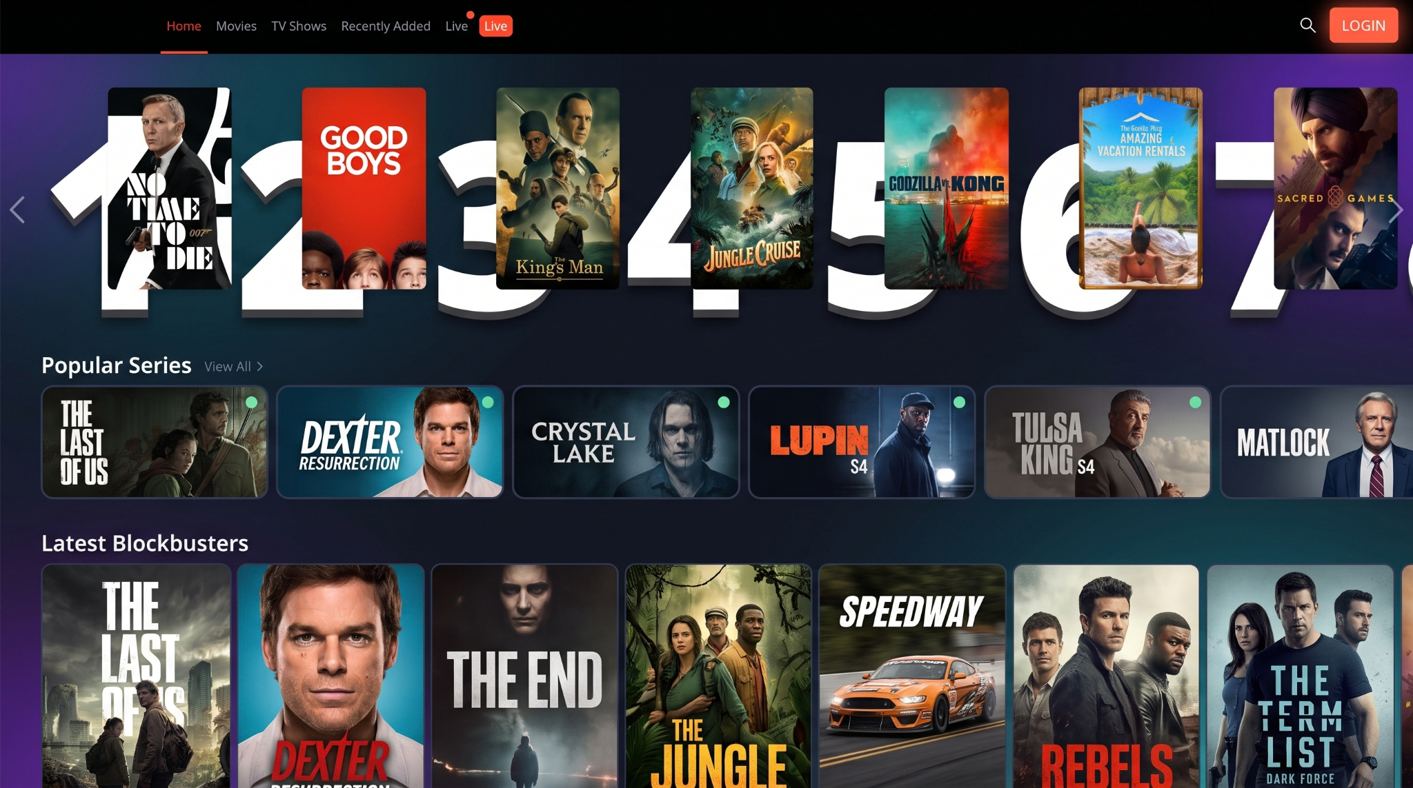 PeoplesTV IPTV IPTV on-demand library with trending movies and series on a Smart TV
